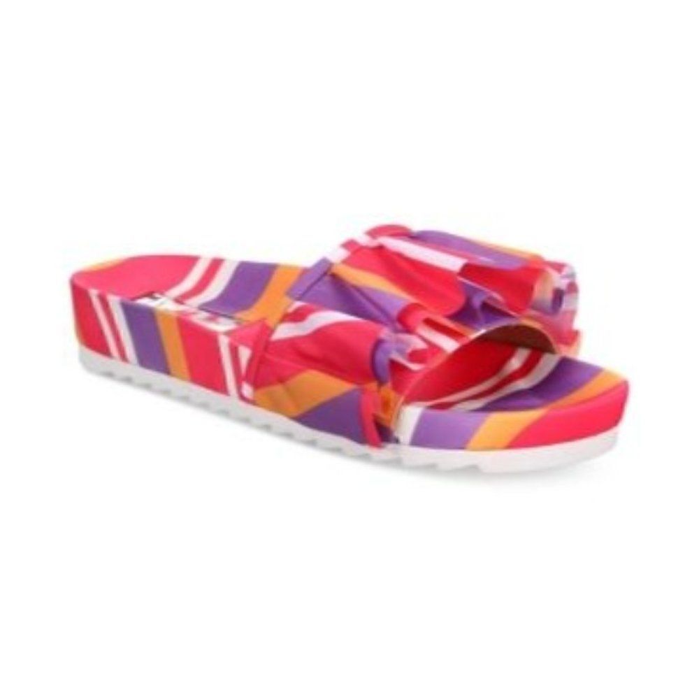INC Women's Abena Pool Slides Stripe Sz 11M